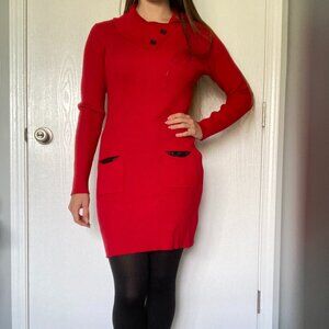 iZ Byer red knit sweater-dress